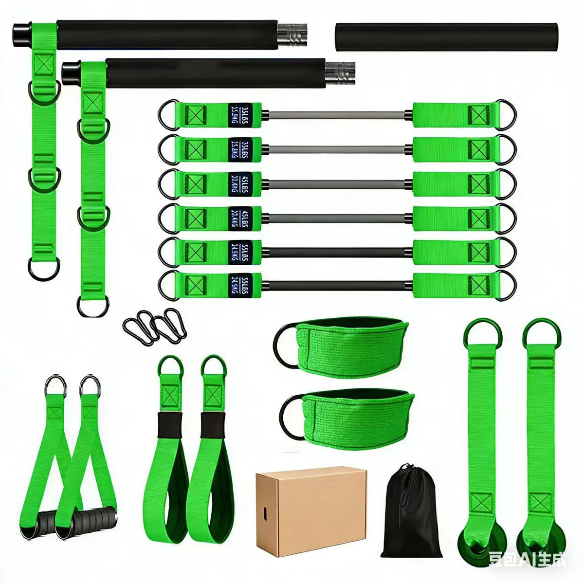 Workout Tension Tubes Yoga Ropes Rubber Expander Exercise Elastic Pull Resistance Bands Pilates Bar Full Set Home Use Kit