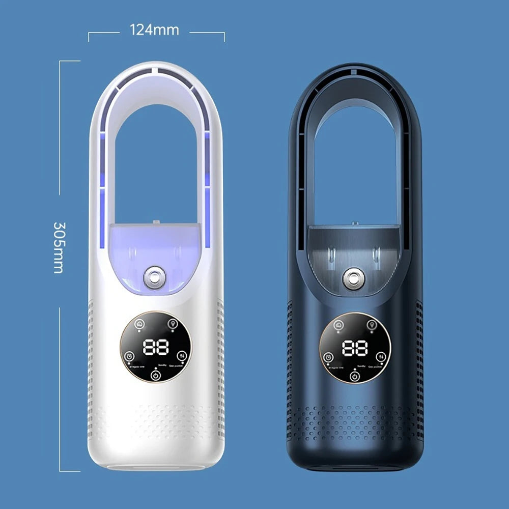 Mini Air Cooler Humidification Cooling USB Silent Timed Air Conditioning Fan Colorful Lights Night Light Led Screen 6 Wind Speed