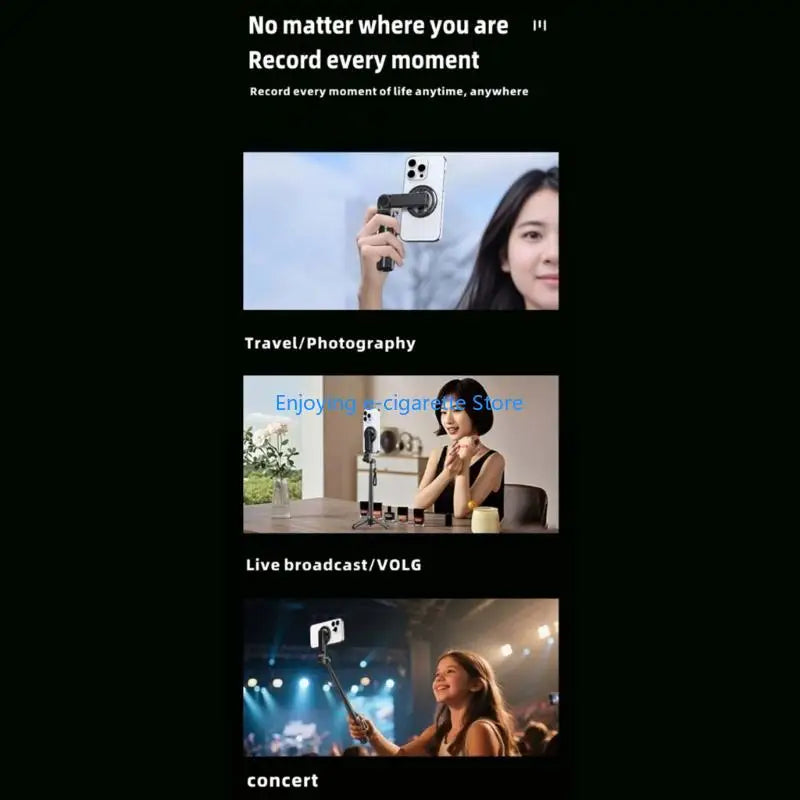 Phone Stand for Smartphones, Foldable 4-Leg Support with Extendable Arm and Moving Holder for Group Photos, Travel Video, and