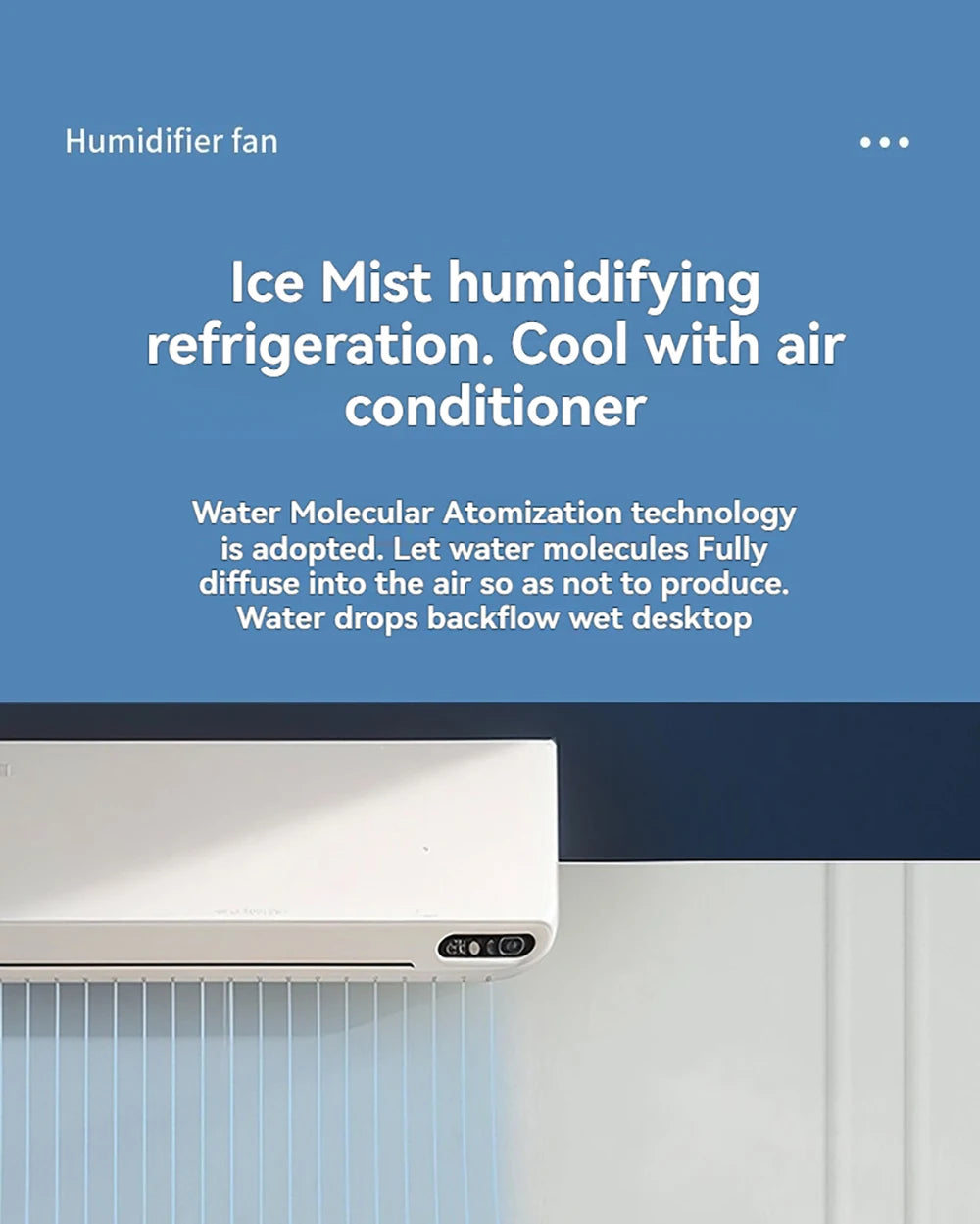 Mini Air Cooler Humidification Cooling USB Silent Timed Air Conditioning Fan Colorful Lights Night Light Led Screen 6 Wind Speed
