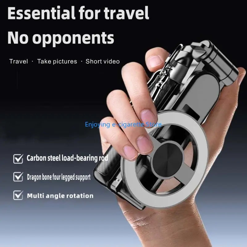 Phone Stand for Smartphones, Foldable 4-Leg Support with Extendable Arm and Moving Holder for Group Photos, Travel Video, and