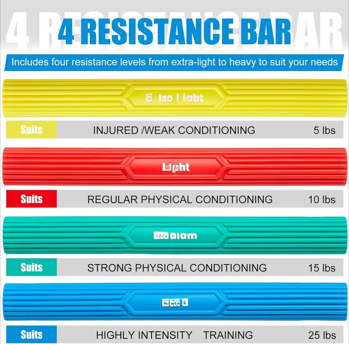 Torque Bar Resistance Training Bar, A Training Rod That Can Be Flexibly Twisted and Bent, Suitable for Training