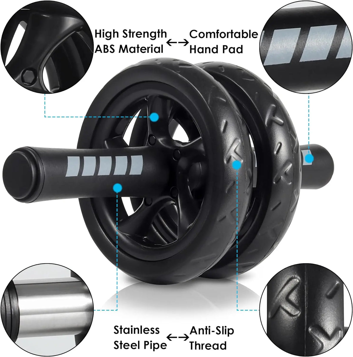 Ab Roller for Abdominal Exercise Machine, Abs Workout Equipment, Core Strengthening Trainer Fitness Belly Training, Entrainement